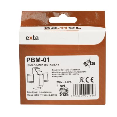 Przekaźnik bistabilny 230V AC TYP: PBM-01 EXT10000061 ZAMEL (EXT10000061-WPL)